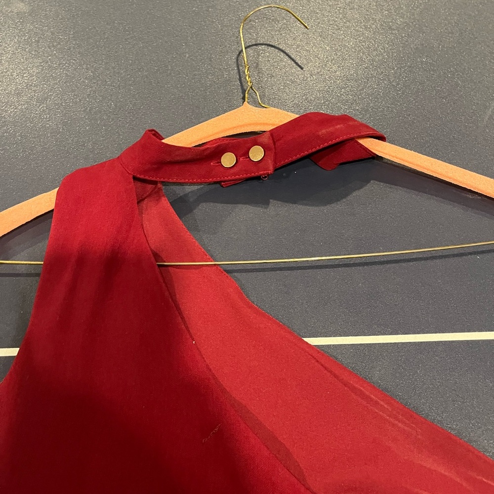 Dainty Hooligan One Shoulder Burgundy Dress - Picture 7 of 7